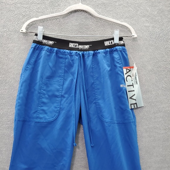 Grey's Anatomy Women Scrub‎ Bottom XS Blue Logo Waist Pant Moisture Wicking NWT - Picture 10 of 10